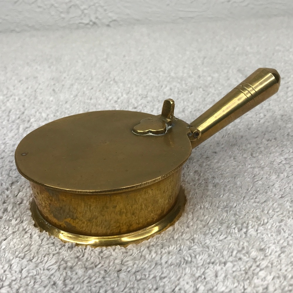 Silent Butler Vintage Brass Hinged Lid‎ Crumb Catcher